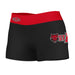Arkansas State University Vive La Fete Logo on Thigh and Waistband Black & Red Women Booty Workout Shorts 3.75 Inseam