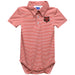 Arkansas State Red Wolves Embroidered Red Stripe Knit Polo Onesie