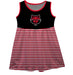 Arkansas State Red Wolves Vive La Fete Girls Game Day Sleeveless Tank Dress Solid Black Logo Stripes on Skirt