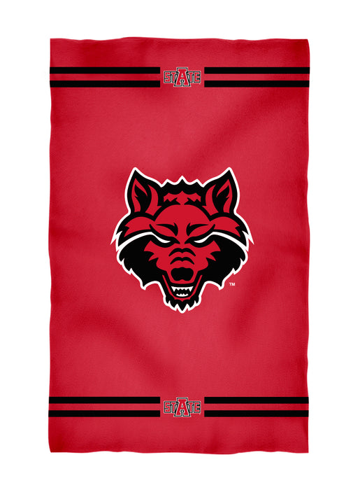 Arkansas State Red Wolves Vive La Fete Game Day Absorbent Premium Red Beach Bath Towel 31 x 51 Logo and Stripes