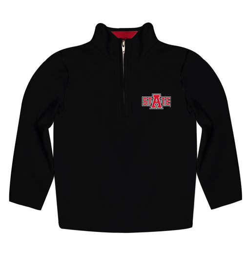 Arkansas State Red Wolves Vive La Fete Game Day Solid Black Quarter Zip Pullover Sleeves