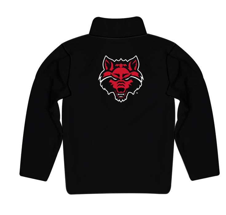 Arkansas State Red Wolves Vive La Fete Game Day Solid Black Quarter Zip Pullover Sleeves - Vive La Fête - Online Apparel Store