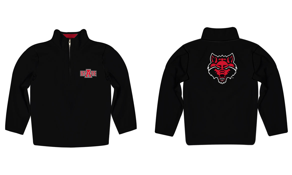 Arkansas State Red Wolves Vive La Fete Game Day Solid Black Quarter Zip Pullover Sleeves - Vive La Fête - Online Apparel Store