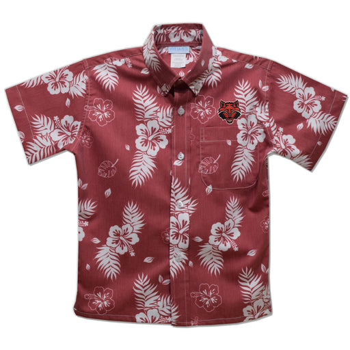 Arkansas State Red Hawaiian Short Sleeve Button Down Shirt