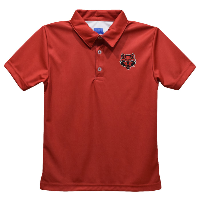 Arkansas State Red Wolves Embroidered Red Short Sleeve Polo Box Shirt