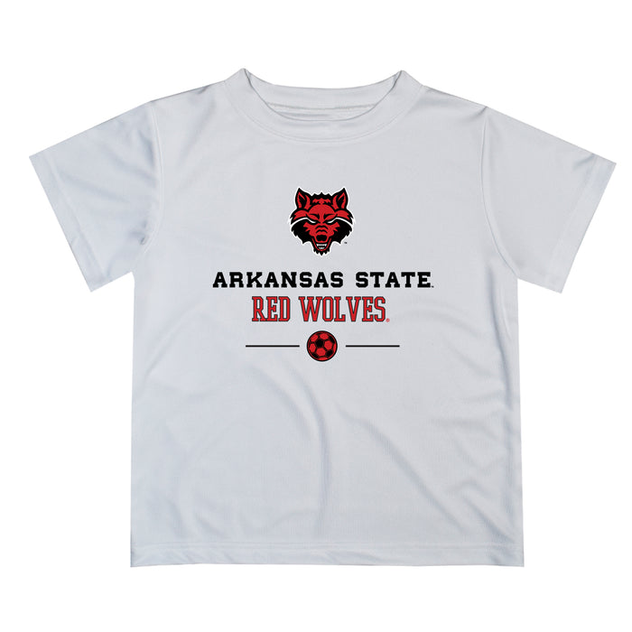 Arkansas State Red Wolves Vive La Fete Soccer V1 White Short Sleeve Tee Shirt