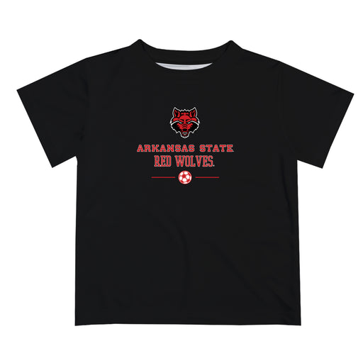 Arkansas State Red Wolves Vive La Fete Soccer V1 Black Short Sleeve Tee Shirt
