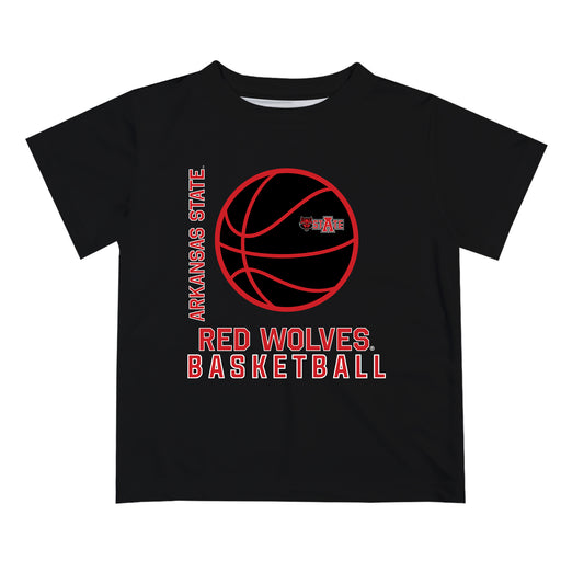 Arkansas State Red Wolves Vive La Fete Basketball V1 Black Short Sleeve Tee Shirt