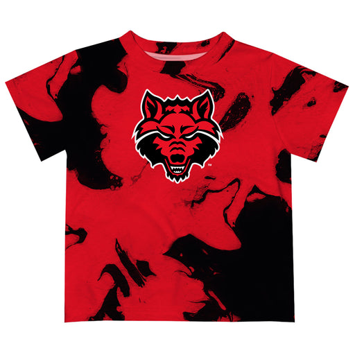 Arkansas State Red Wolves Vive La Fete Marble Boys Game Day Red Short Sleeve Tee