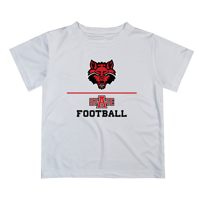 Arkansas State Red Wolves Vive La Fete Football V1 White Short Sleeve Tee Shirt