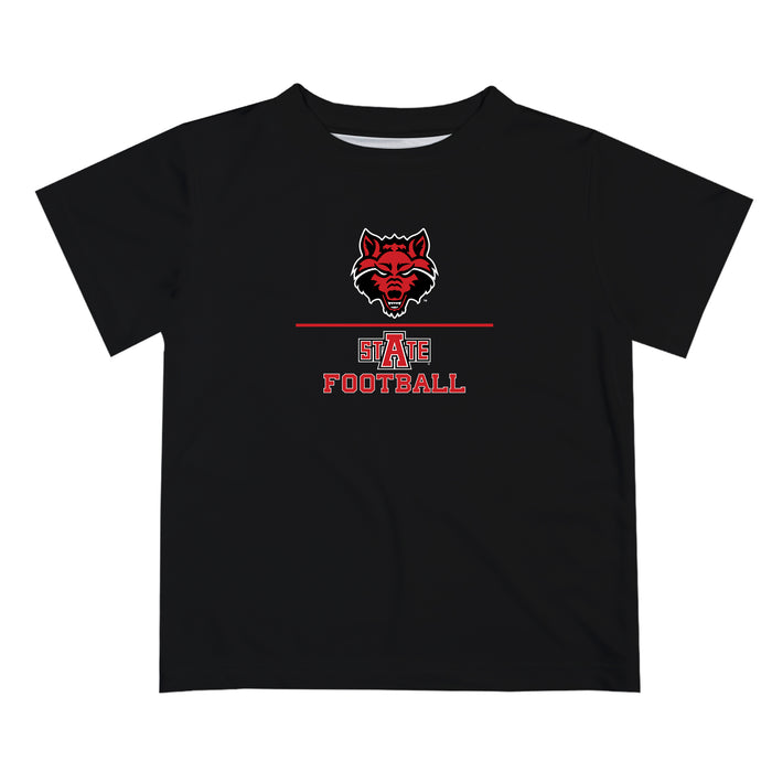 Arkansas State Red Wolves Vive La Fete Football V1 Black Short Sleeve Tee Shirt