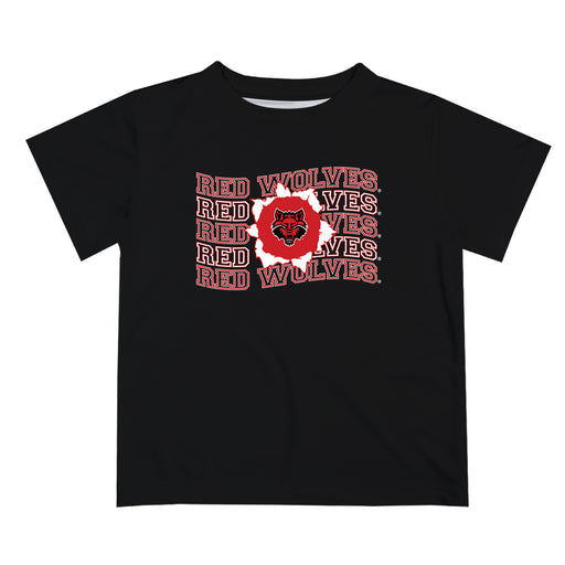 Arkansas State Red Wolves Vive La Fete Black Art V1 Short Sleeve Tee Shirt