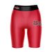 Arkansas State Red Wolves Vive La Fete Game Day Logo on Thigh and Waistband Red and Black Women Bike Short 9 Inseam