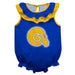Albany State Rams ASU Blue Sleeveless Ruffle Onesie Mascot Bodysuit by Vive La Fete