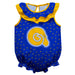 Albany State Rams Swirls Blue Sleeveless Ruffle Onesie Logo Bodysuit