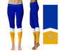 Albany State Rams ASU Vive la Fete Game Day Collegiate Ankle Color Block Women Blue Gold Yoga Leggings - Vive La Fête - Online Apparel Store