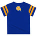 Albany State Rams ASU Vive La Fete Boys Game Day Blue Short Sleeve Tee with Stripes on Sleeves - Vive La Fête - Online Apparel Store