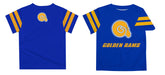Albany State Rams ASU Vive La Fete Boys Game Day Blue Short Sleeve Tee with Stripes on Sleeves - Vive La Fête - Online Apparel Store