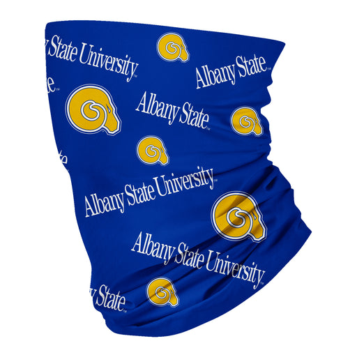 Albany State Rams Neck Gaiter Blue All Over Logo ASU - Vive La Fête - Online Apparel Store