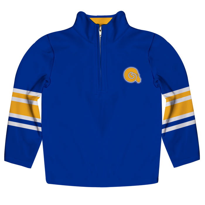 Albany State Rams ASU Vive La Fete Game Day Blue Quarter Zip Pullover Stripes on Sleeves - Vive La Fête - Online Apparel Store