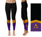 Alcorn State Braves ASU Vive la Fete Game Day Collegiate Ankle Color Block Women Black Purple Yoga Leggings - Vive La Fête - Online Apparel Store