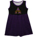 Alcorn State University Braves Vive La Fete Girls Game Day Sleeveless Tank Dress Solid Black Logo Stripes on Skirt - Vive La Fête - Online Apparel Store