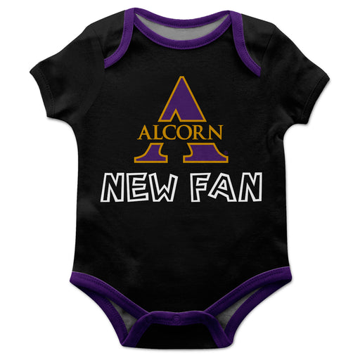Alcorn State University Braves Vive La Fete Infant Game Day Black Short Sleeve Onesie New Fan Logo and Mascot Bodysuit - Vive La Fête - Online Apparel Store