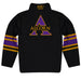 Alcorn State University Braves Vive La Fete Game Day Black Quarter Zip Pullover Stripes on Sleeves - Vive La Fête - Online Apparel Store