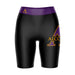 Alcorn State Braves ASU Vive La Fete Game Day Logo on Thigh and Waistband Black and Purple Women Bike Short 9 Inseam"
