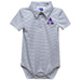 Alcorn State University Braves Embroidered Gray Stripe Knit Boys Polo Bodysuit