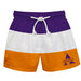 Alcorn State Braves ASU Vive La Fete Purple White Gold Stripes Swimtrunks V1