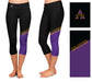Alcorn State Braves ASU Vive La Fete Game Day Collegiate Leg Color Block Women Black Purple Capri Leggings - Vive La Fête - Online Apparel Store