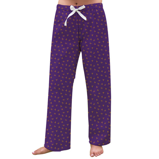 Alcorn State Braves ASU Vive La Fete Game Day All Over Logo Women Purple Lounge Pants