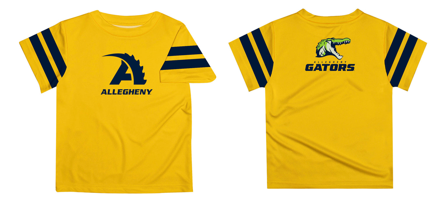 Allegheny Gators Vive La Fete Boys Game Day Yellow Short Sleeve Tee with Stripes on Sleeves - Vive La Fête - Online Apparel Store