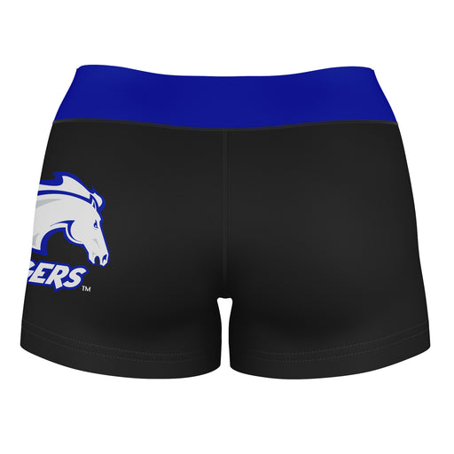 UAH Chargers Vive La Fete Game Day Logo on Thigh and Waistband Black & Blue Women Yoga Booty Workout Shorts 3.75 Inseam - Vive La Fête - Online Apparel Store