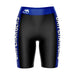 Alabama at Huntsville Chargers Vive La Fete Game Day Logo on Waistband and Blue Stripes Black Women Bike Short 9 Inseam"