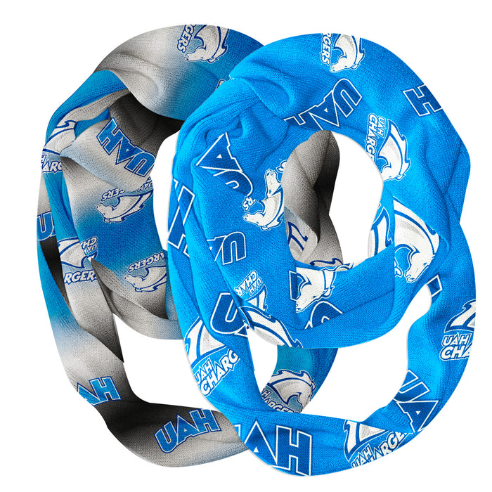 Alabama at Huntsville Chargers Vive La Fete All Over Logo Women Set of 2 Light Weight Ultra Soft Infinity Scarfs