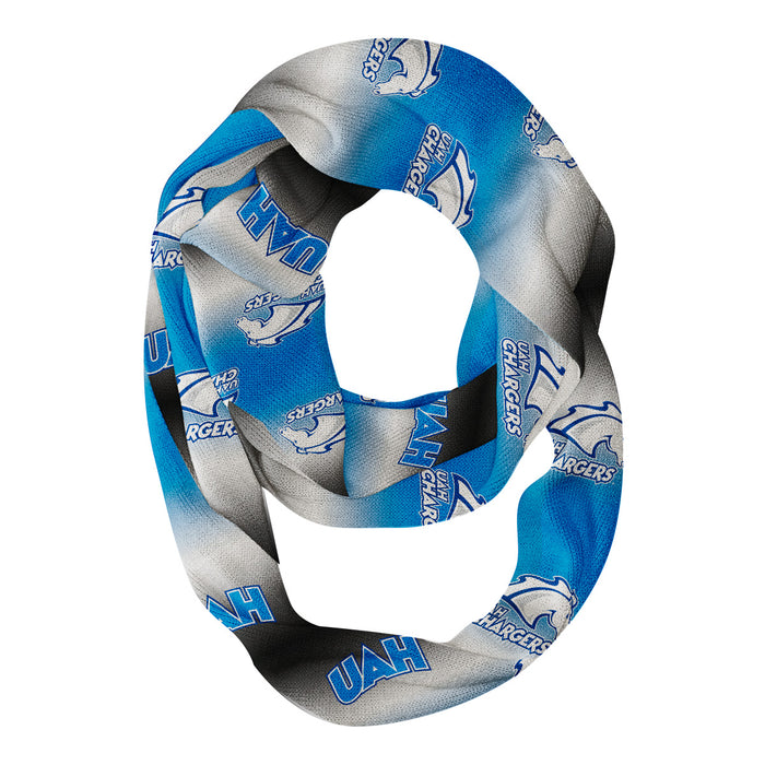 Alabama at Huntsville Chargers Vive La Fete All Over Logo Game Day Collegiate Women Ultra Soft Knit Infinity Scarf