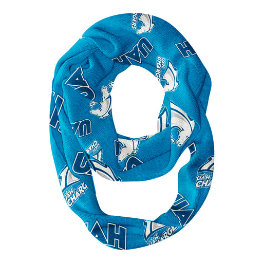 Alabama at Huntsville Chargers Vive La Fete Repeat Logo Game Day Collegiate Women Light Weight Ultra Soft Infinity Scarf