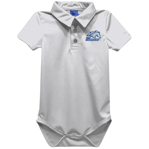 Alabama at Huntsville Chargers Embroidered White Solid Knit Polo Onesie