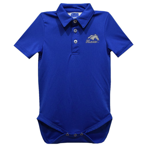 Alabama at Huntsville Chargers Embroidered Royal Solid Knit Polo Onesie