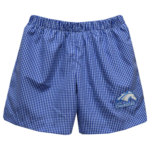 UAH Chargers Embroidered Royal Gingham Pull On Short