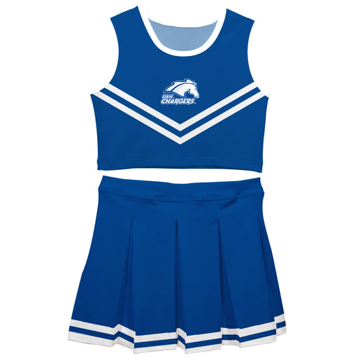 Alabama at Huntsville Chargers Vive La Fete Game Day Blue Sleeveless Cheerleader Set