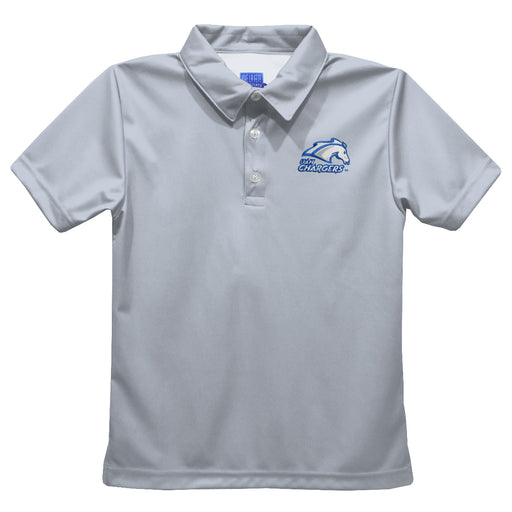 UAH Chargers Embroidered Gray Short Sleeve Polo Box Shirt