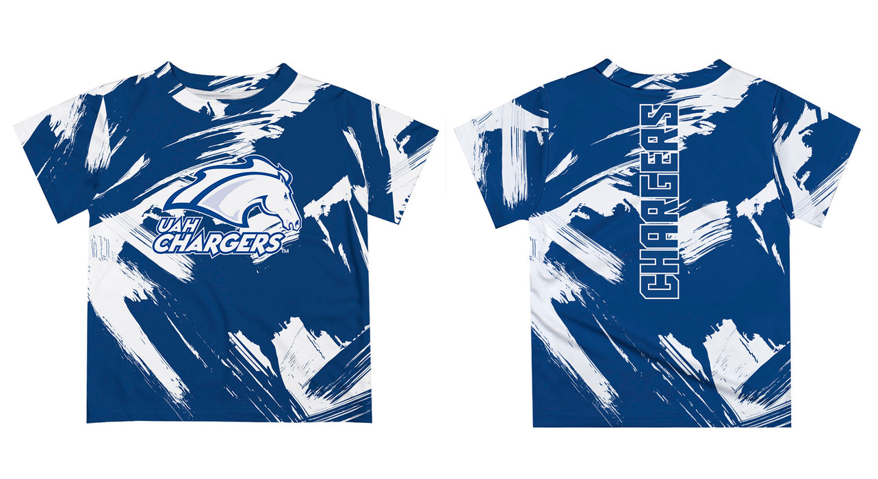 Alabama at Huntsville Chargers Vive La Fete Boys Game Day Blue Short Sleeve Tee Paint Brush - Vive La Fête - Online Apparel Store