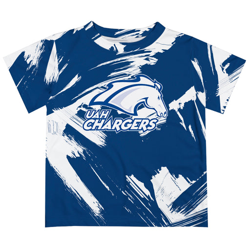 Alabama at Huntsville Chargers Vive La Fete Boys Game Day Blue Short Sleeve Tee Paint Brush