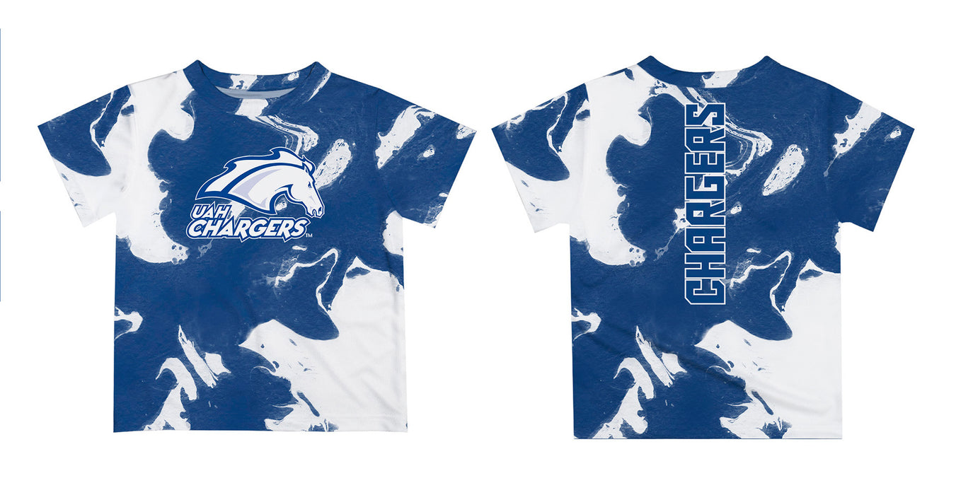 Alabama at Huntsville Chargers Vive La Fete Marble Boys Game Day Blue Short Sleeve Tee - Vive La Fête - Online Apparel Store
