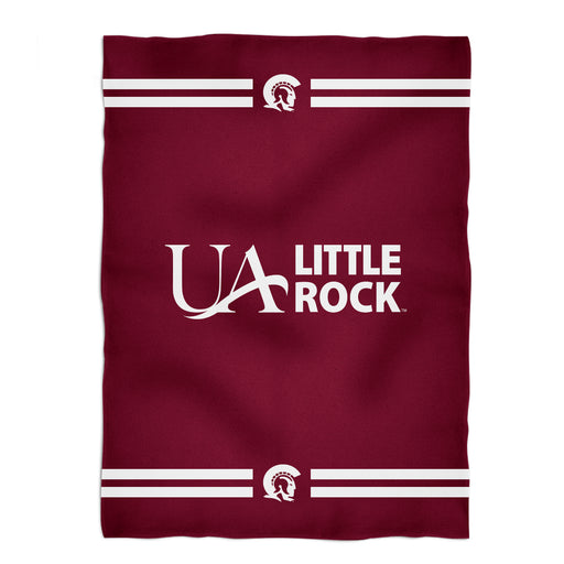 UA Little Rock Tojans UALR Vive La Fete Game Day Soft Premium Fleece Maroon Throw Blanket 40" x 58” Logo and Stripes - Vive La Fête - Online Apparel Store