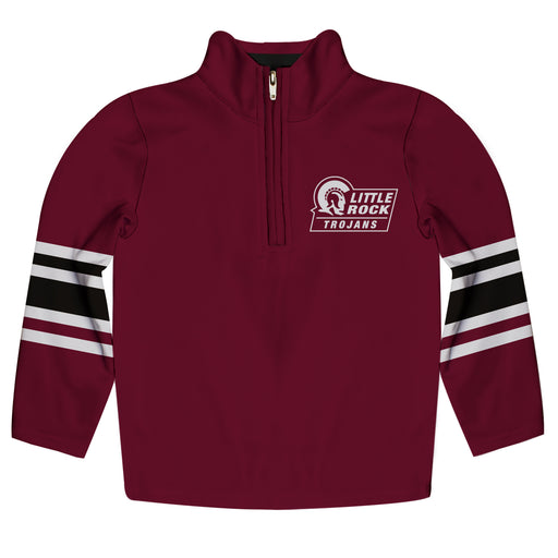 UA Little Rock Tojans UALR Vive La Fete Game Day Maroon Quarter Zip Pullover Stripes on Sleeves - Vive La Fête - Online Apparel Store