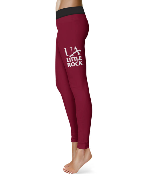 UA Little Rock Trojans UALR Vive La Fete Game Day Collegiate Logo on Thigh Maroon Women Yoga Leggings 2.5 Waist Tights" - Vive La Fête - Online Apparel Store